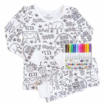 Colorable Pajama Set + Markers