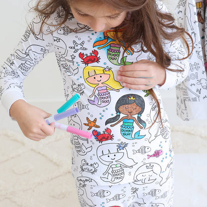 Colorable Pajama Set + Markers