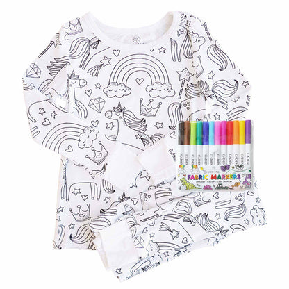 Colorable Pajama Set + Markers